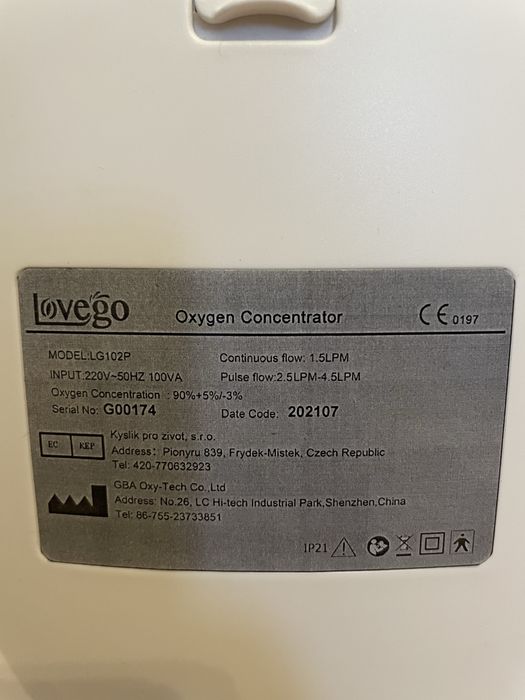 Koncentrator tlenu przenośny LOVEGO LG102P