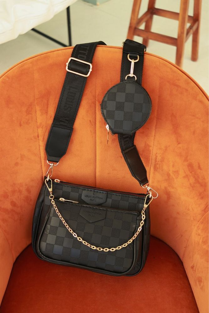 Сумка жіноча Луї Віттон 3 в 1. Женская сумка через плечо Louis Vuitton