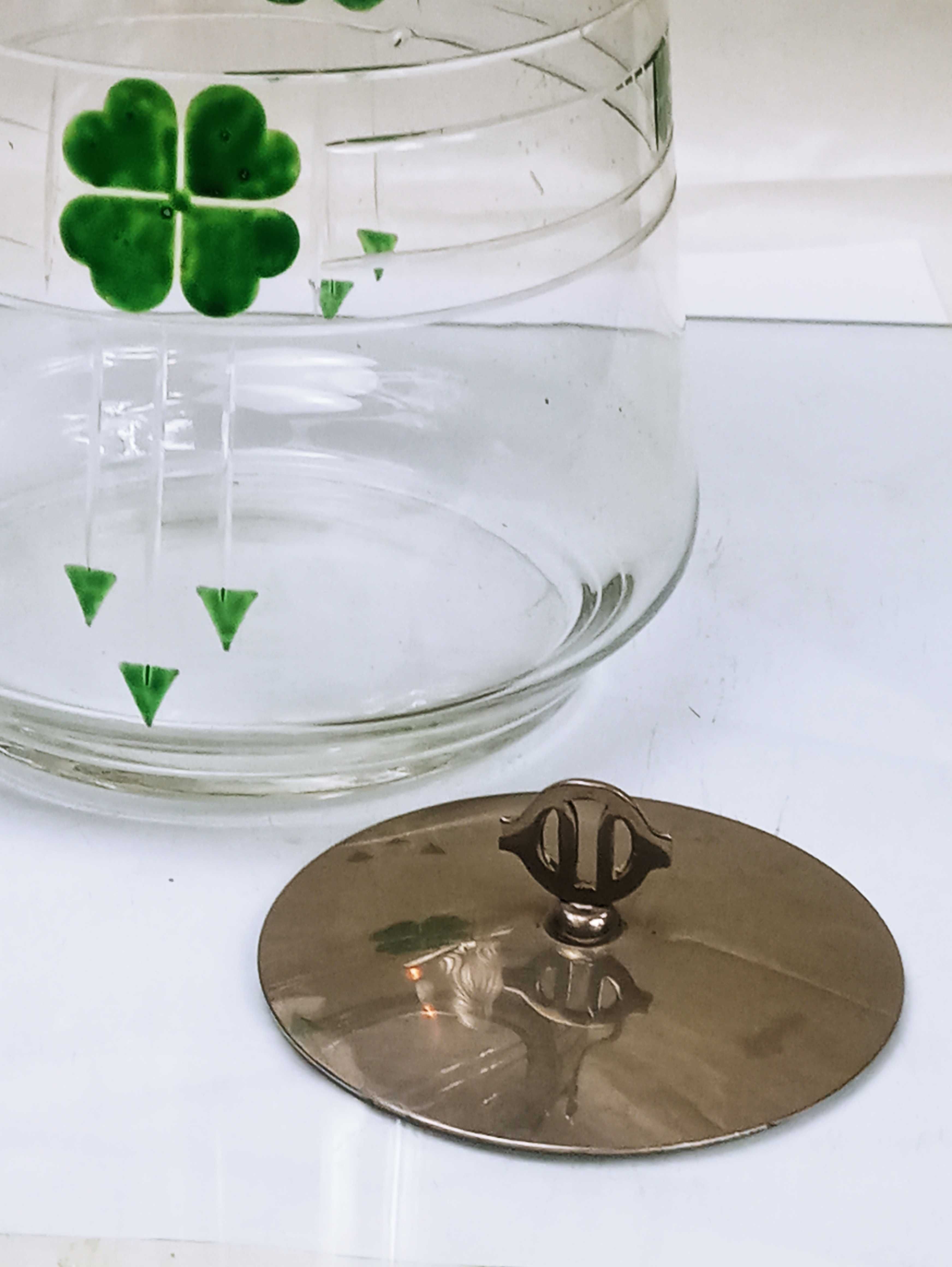 Art Deco Pojemnik na Biszkopty - Szkło Plater