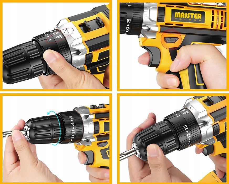 Nowa Udarowa Wiertarka Wkrętarka Akumulatorowa Walizka 2xAKU 20V