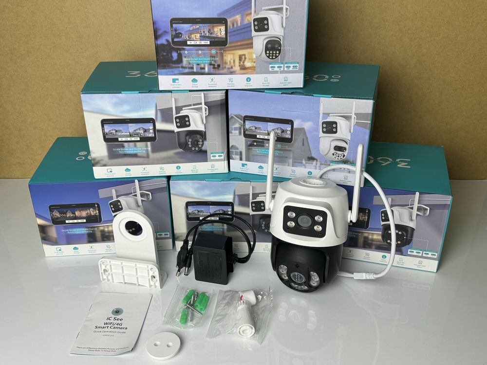 Подвійна камера відеонагляду/Двойная Камера видеонаблюдения 8MP 4K