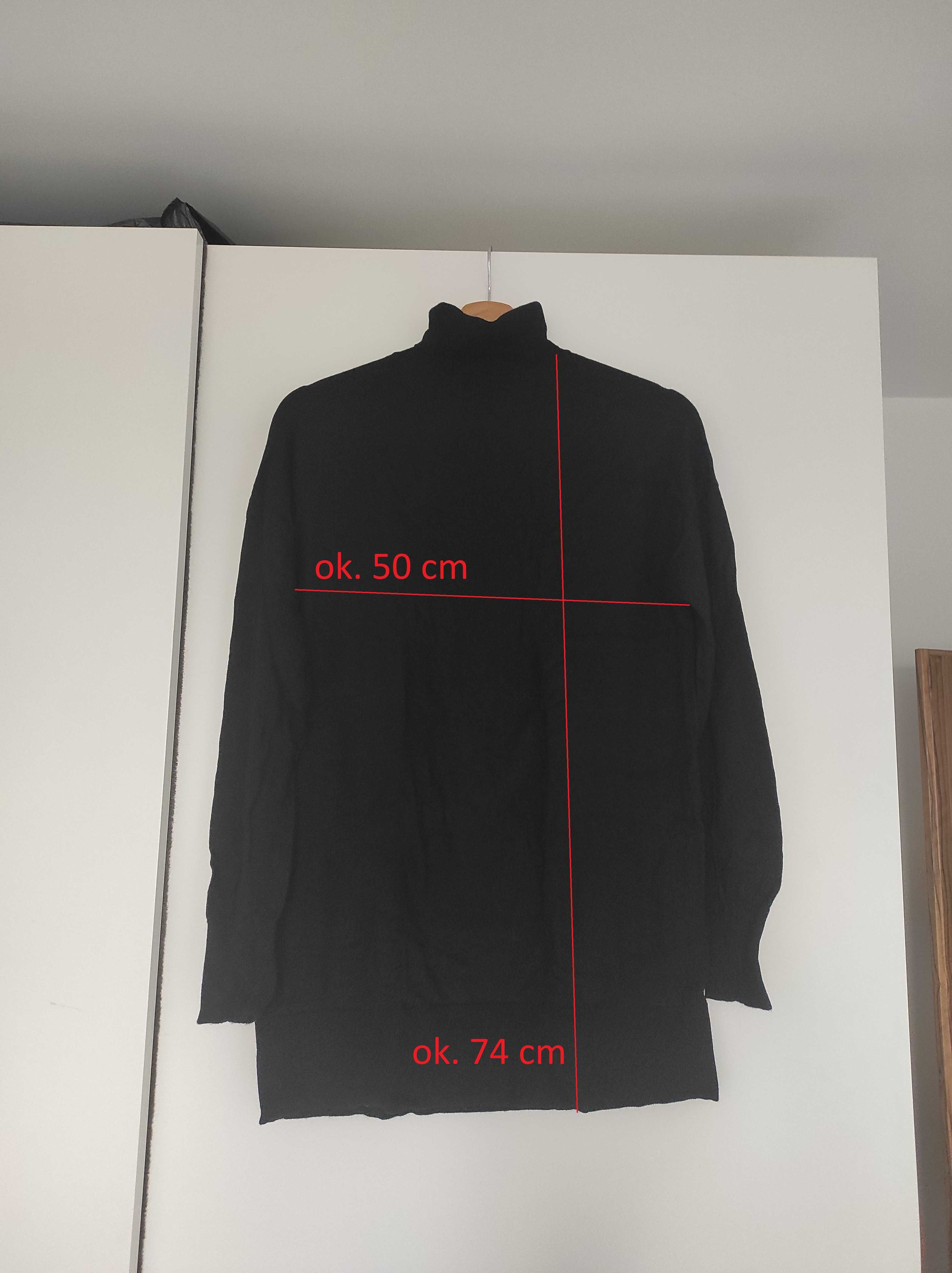 czarny golf sweter wełna wełniany Massimo Dutti XS oversize