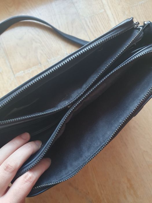 Czarna torebka na ramię ,Medicine, zamsz+skóra