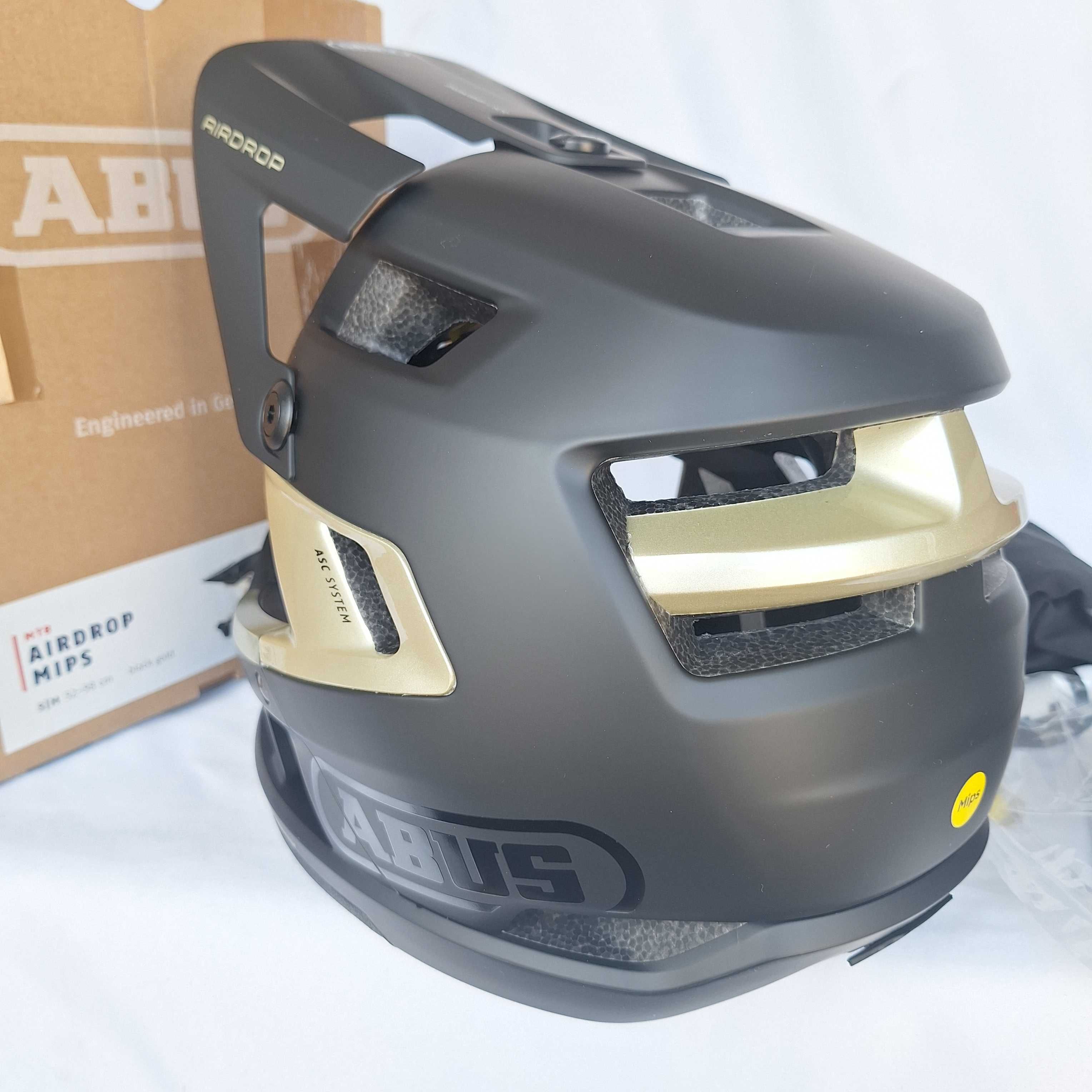 Kask rowerowy fullface Abus AirDrop Mips Black Gold S/M 52-58cm