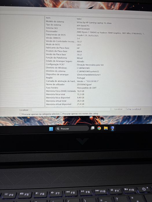Portátil Gaming HP Victus 16 – RYZEN 7 / RTX 4060
