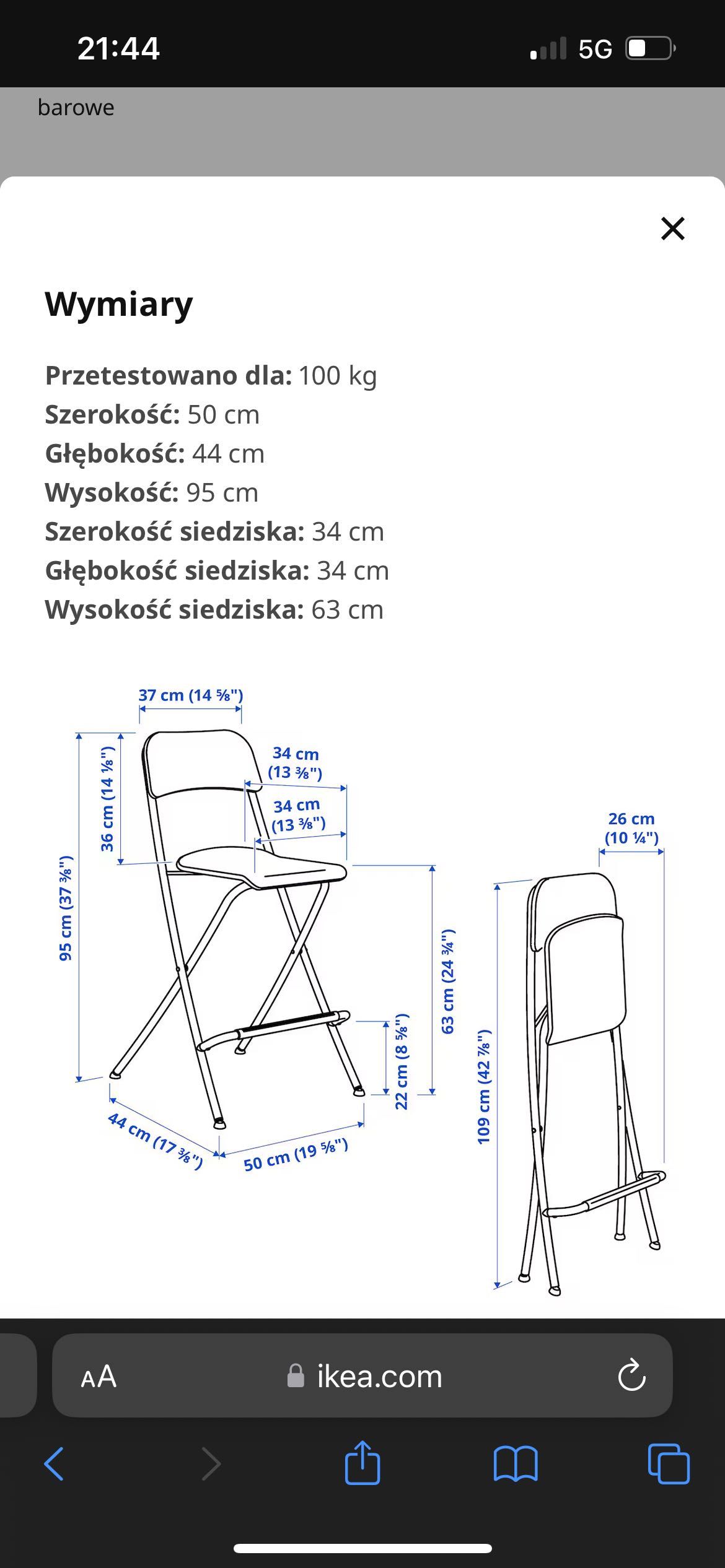 Hooker - wysoki składany taboret