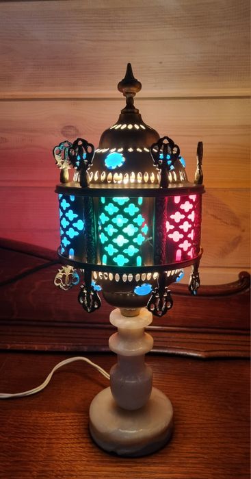 Piękna Stara Mosiężna Lampka