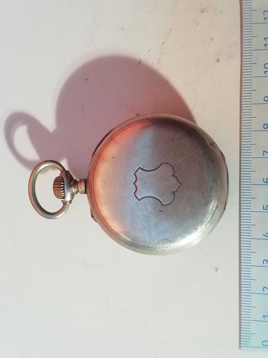 Zegarek kieszonkowy jednostronnie kryty srebrny  ,