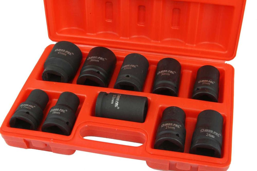 Klucze nasadowe udarowe 1" 17-41mm zestaw nasadek udarowych 10sztuk