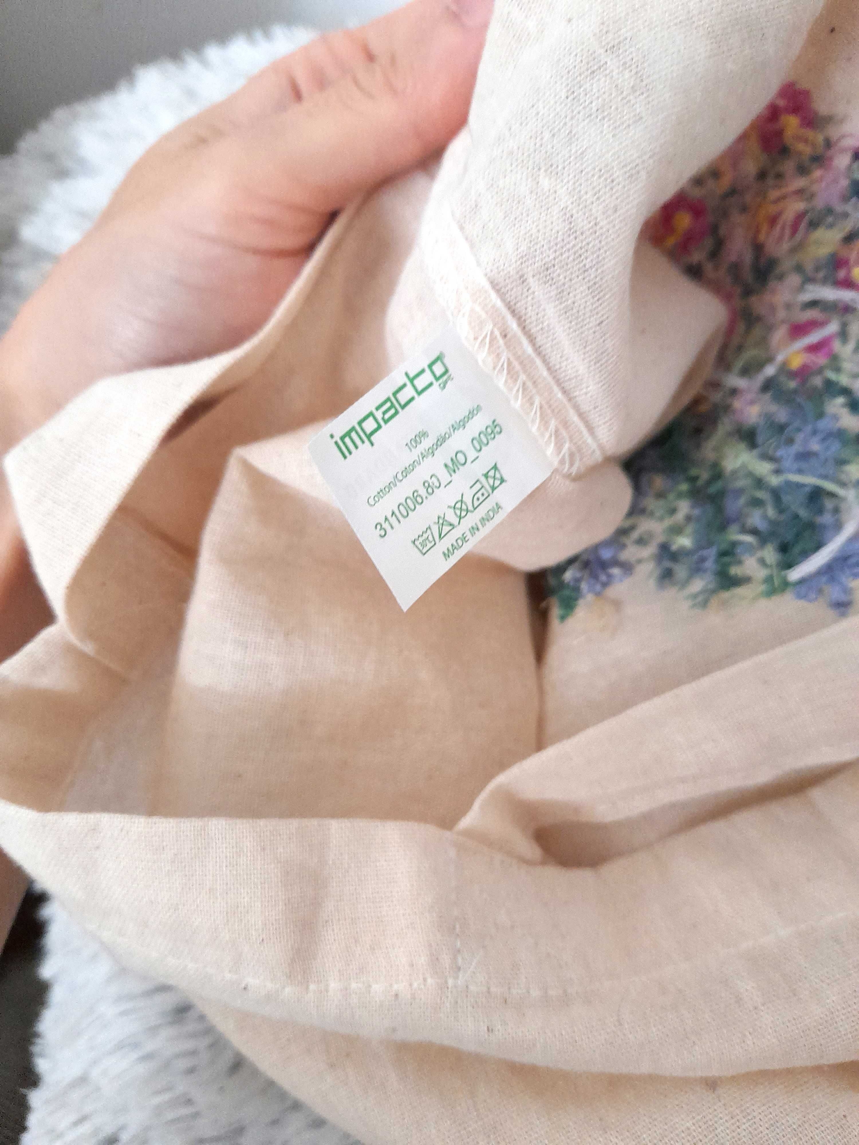 Tote bag XL 100% algodão bordada à mão nova