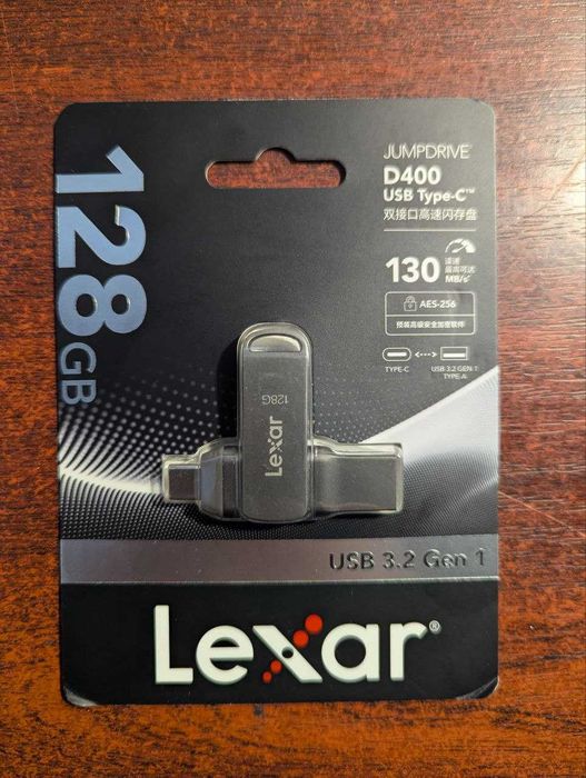 Флешка Lexar D400 128 ГБ USB 3.2/Type C (ПК/телефон, 130М/с, доставка)