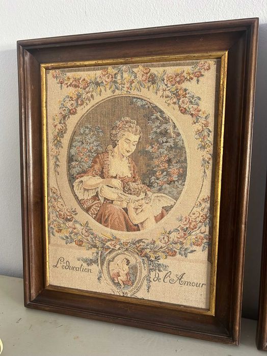 Quadros Jacquard Francês Tapeçaria Le Premiere Lecon