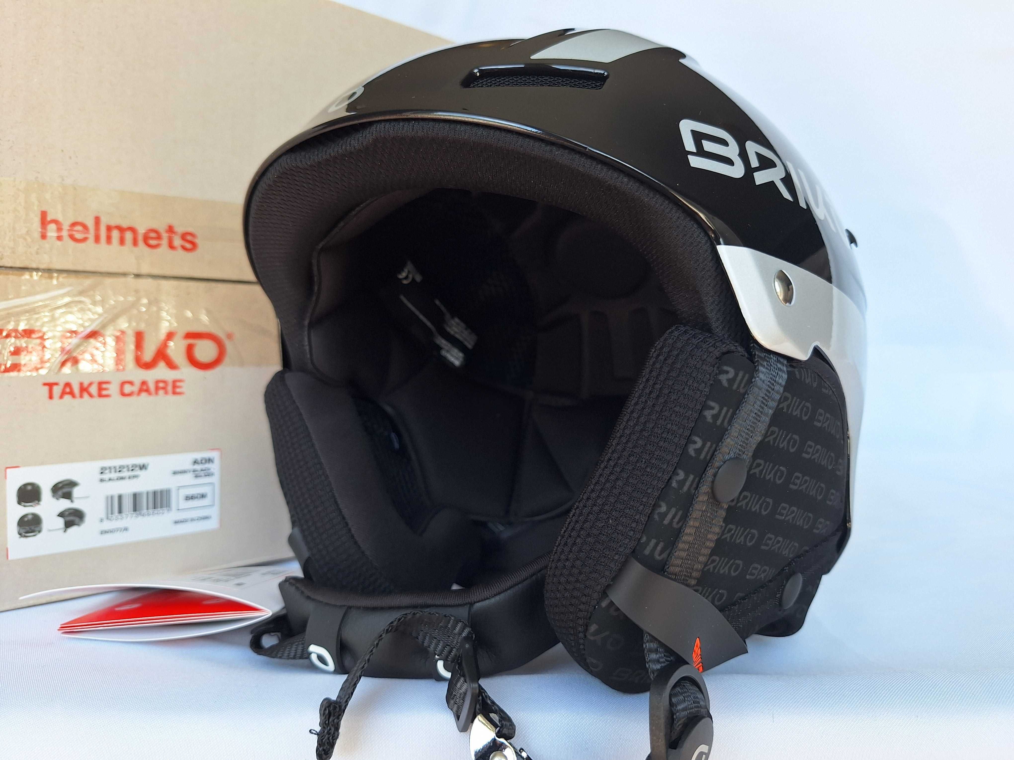 Kask narciarski Briko Slalom EPP Shiny Black Silver M 56cm