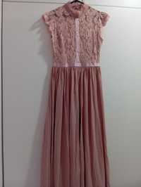 Vestido longo-  Rosa empoeirado- ideal para celebrações