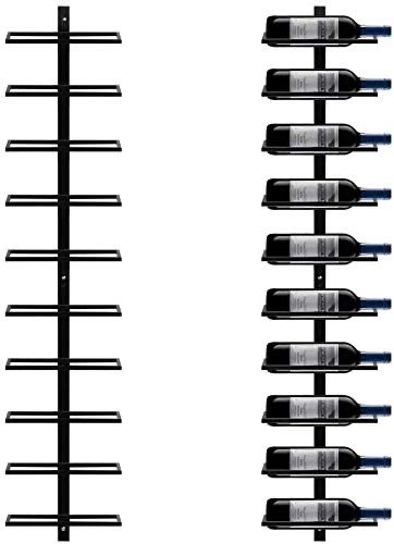 Czarny metalowy stojak na butelki na wino