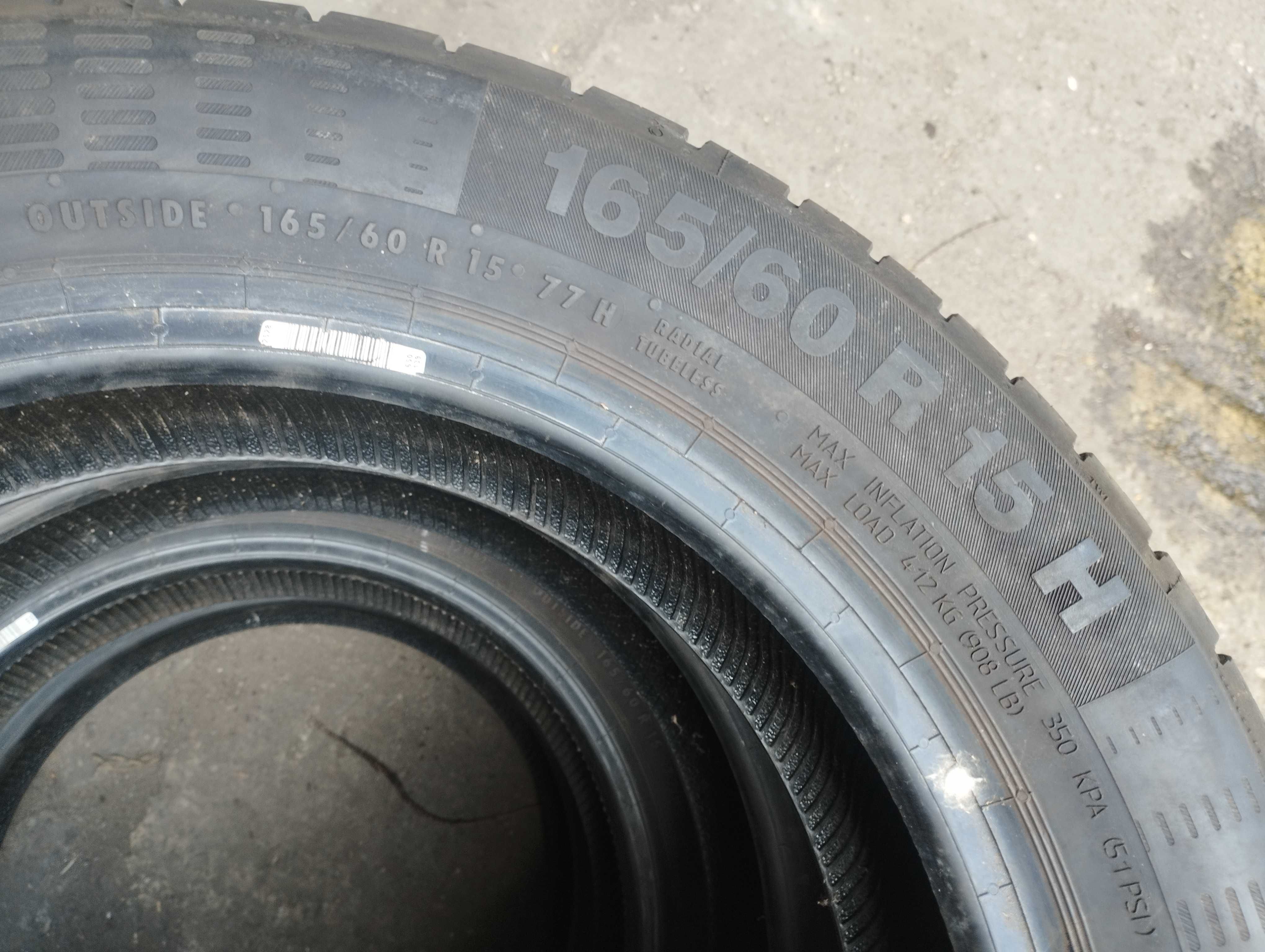 Komplet opon 165/60r15 Continental ContiEcoContact5 7,5mm lato