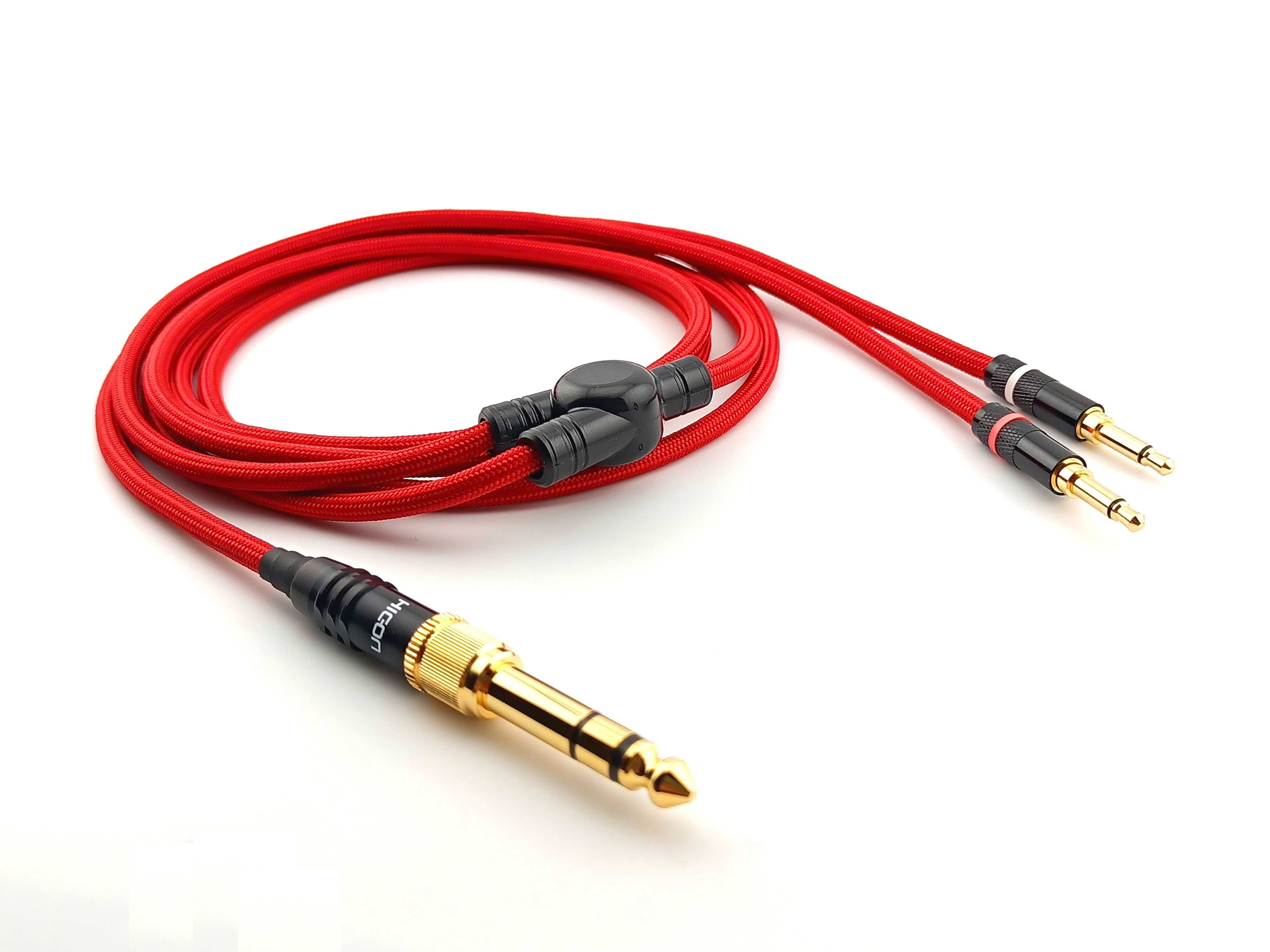 Ręcznie wykonany kabel do HIFIMAN DENON FOCAL 3,5mm + 6,3mm kolory