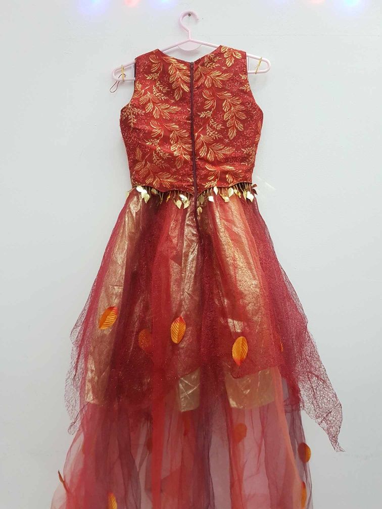 Kwiatowa suknia na bal przebranie jesień. Rozmiar 152 158 cm. A1493