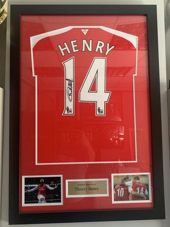 Thierry Henry koszulka autograf podpis Arsenal Londyn rama prezent