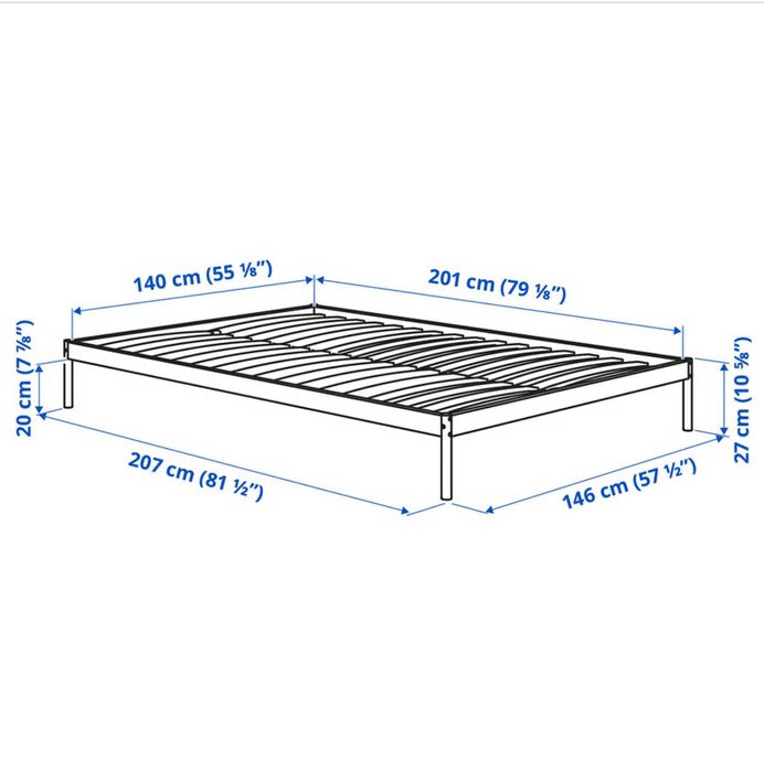 Estrutura Cama VEVELSTAD 140x200cm