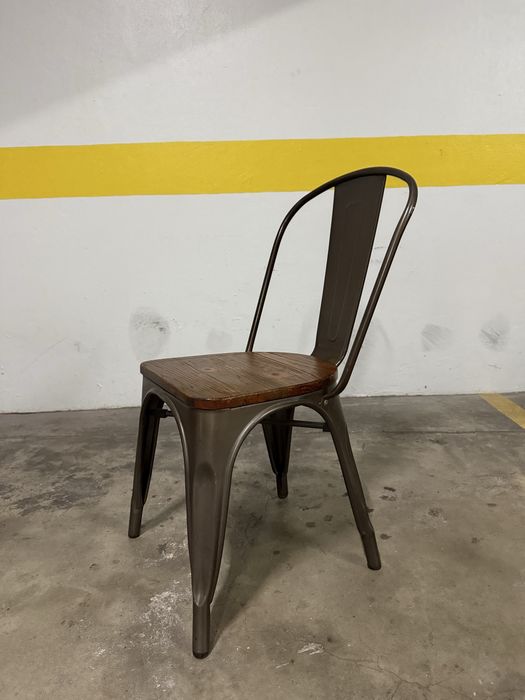4 cadeiras madeira e metal / 4 dinning metal and wood chairs
