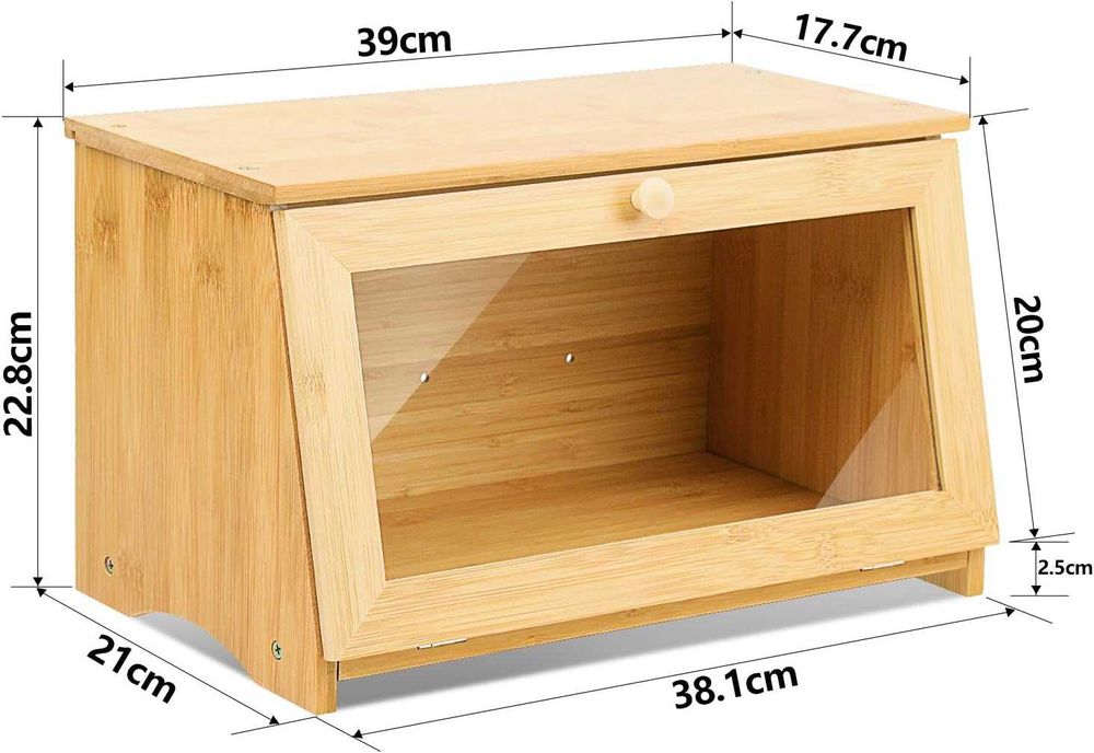 Leader chlebak bambusowy drewniany pojemnik pieczywo organizer kuchenn