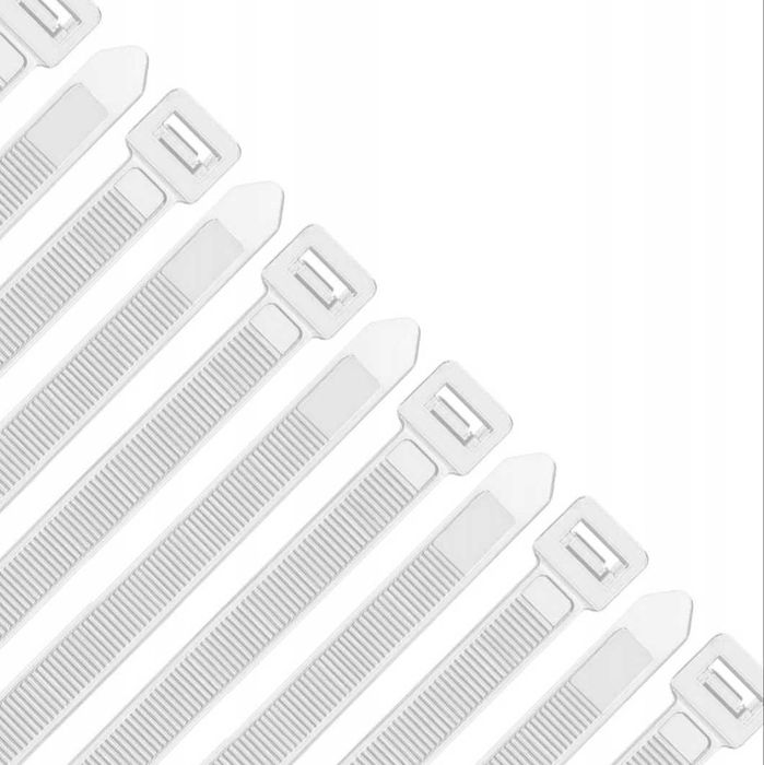 Opaski kablowe trytytki zaciskowe w kolorze białym. Super Mocne