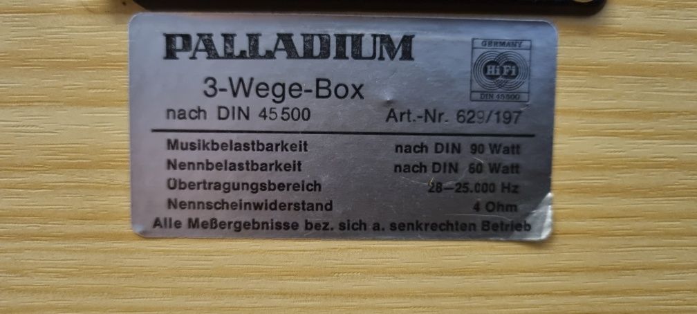 Kolumny PALLADIUM 3-wege-BOX 90Watt