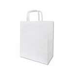torba papierowa biała 18x8x21m z uchwytem skręcany