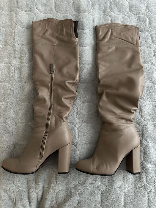 Чоботи шкіряні бежеві