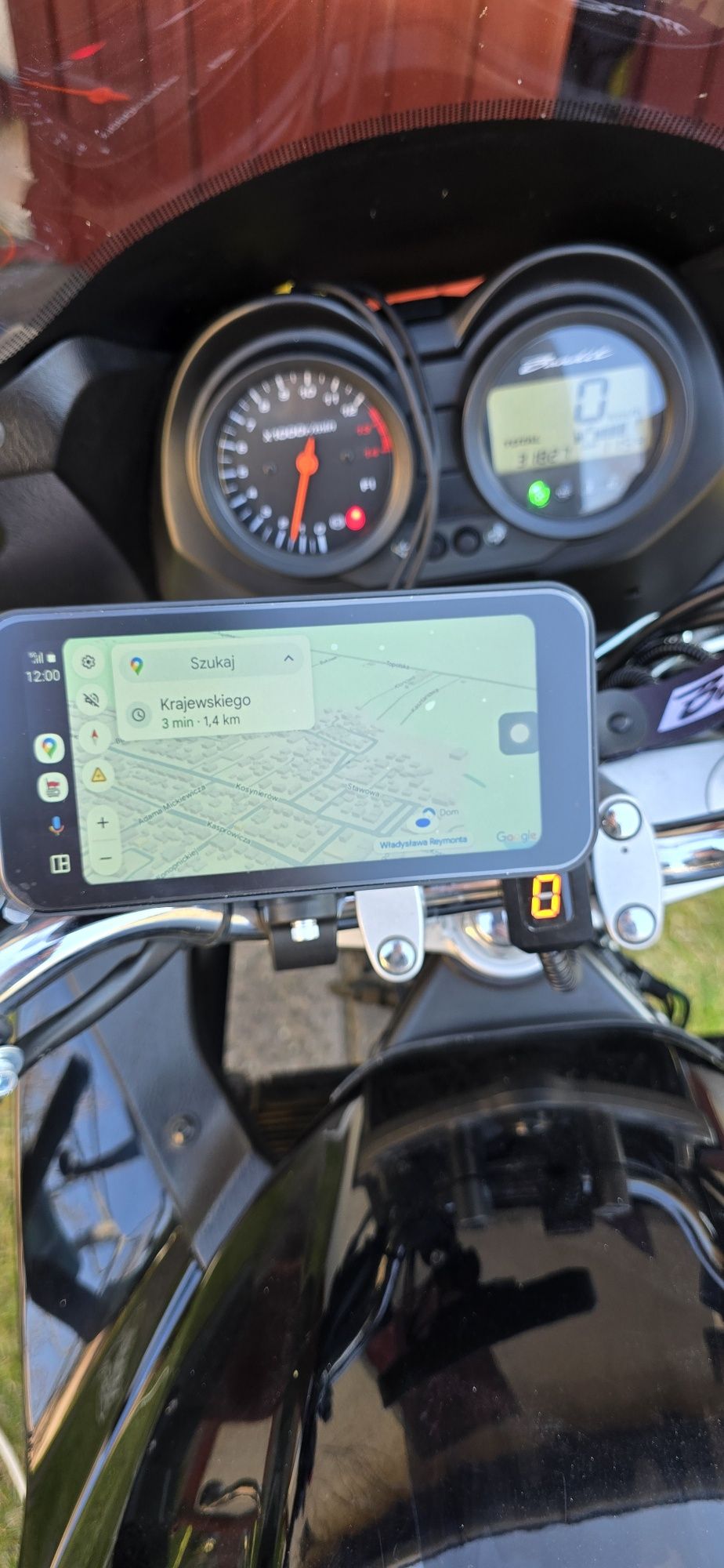 Nawigacja motocyklowa,rejestrator jazdy,android auto,cz.ciśnienia TPMS