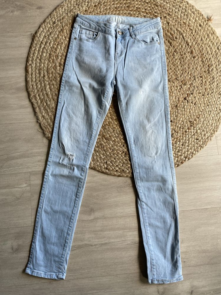 Jasne jeansy wysoki stan Zara Denim S