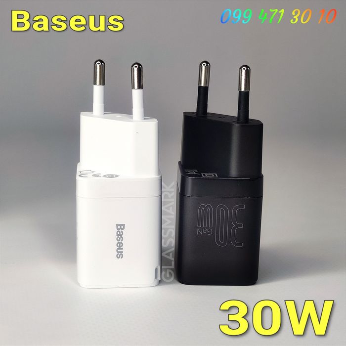 Зарядный блок Baseus 30W Type C 3A, зарядка блочок базеус 30 Ват