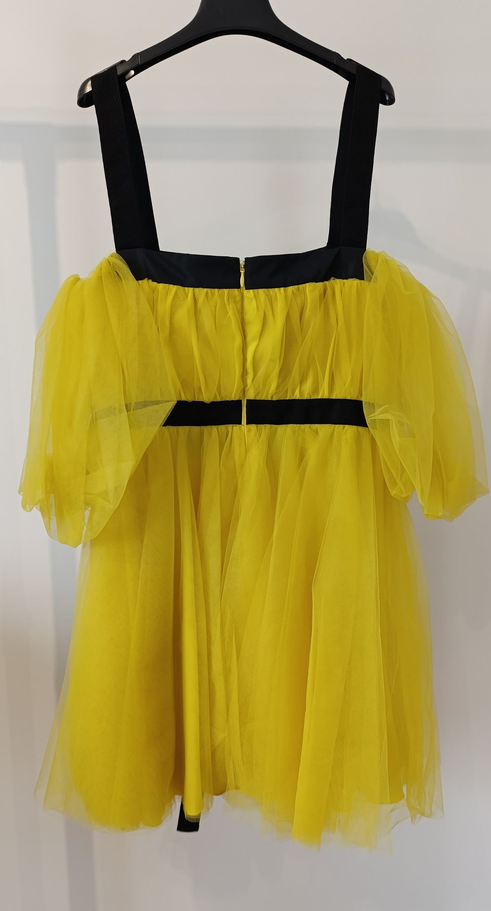 Pinko nowa sukienka żółta czarna tiulowa wyjątkowa M