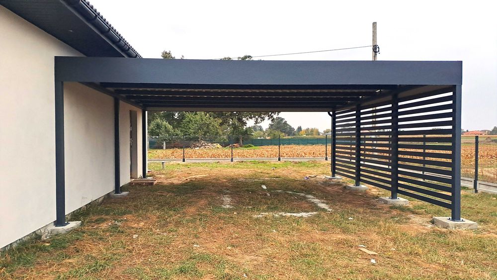 Wiata garażowa 6x6 m, carport - wiata samochodowa dwustanowiskowa