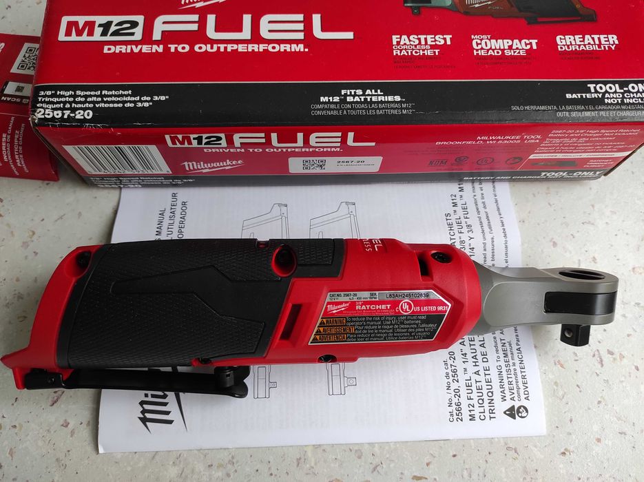 Аккумуляторная угловая трещетка 3/8" Milwaukee M12 2567-20 (FHIR38-0)