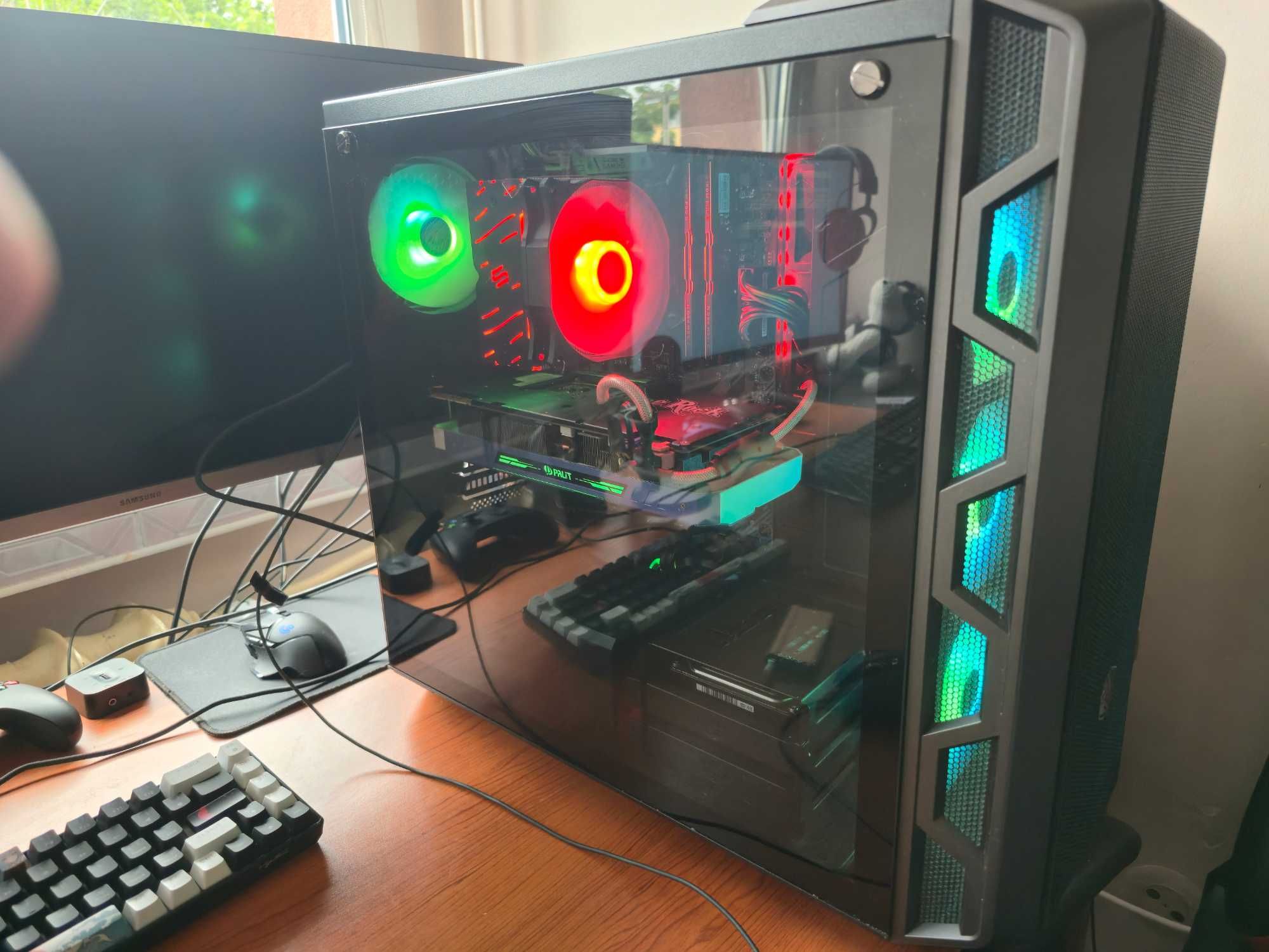 Komputer Gammingowy/Ryzen 5 5600/gtx 1080/ssd/500gb/dd4/16gb./rgb.