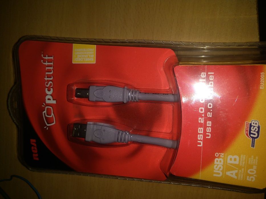 Nowy kabel USB 2.0 A/B (drukarkowy) 5m ekranowany 2szt