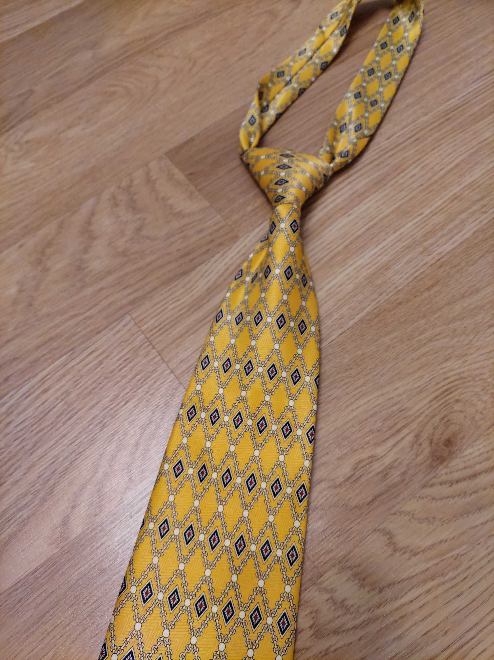 Krawat męski żółty wzór