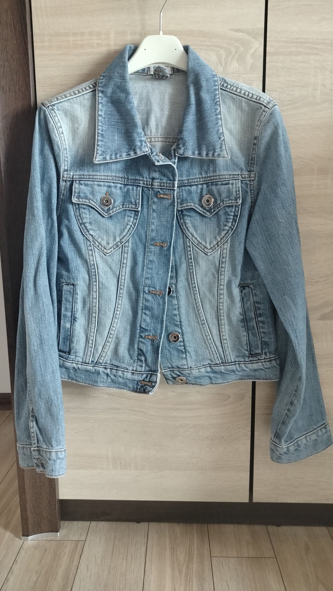 Kurtka jeansowa damska rozmiar S/M obcisła niebieska ivett jeans