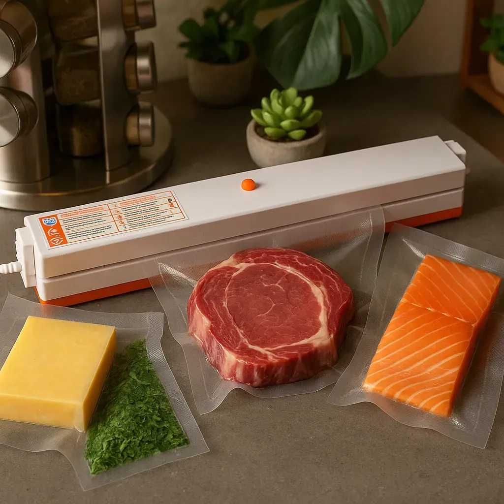 Бытовой вакуумный упаковщик еды Vacuum Sealer Белый