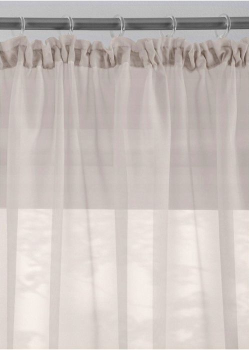 B.P.C firanka jednokolorowa szara gładka 140x245 cm/4.