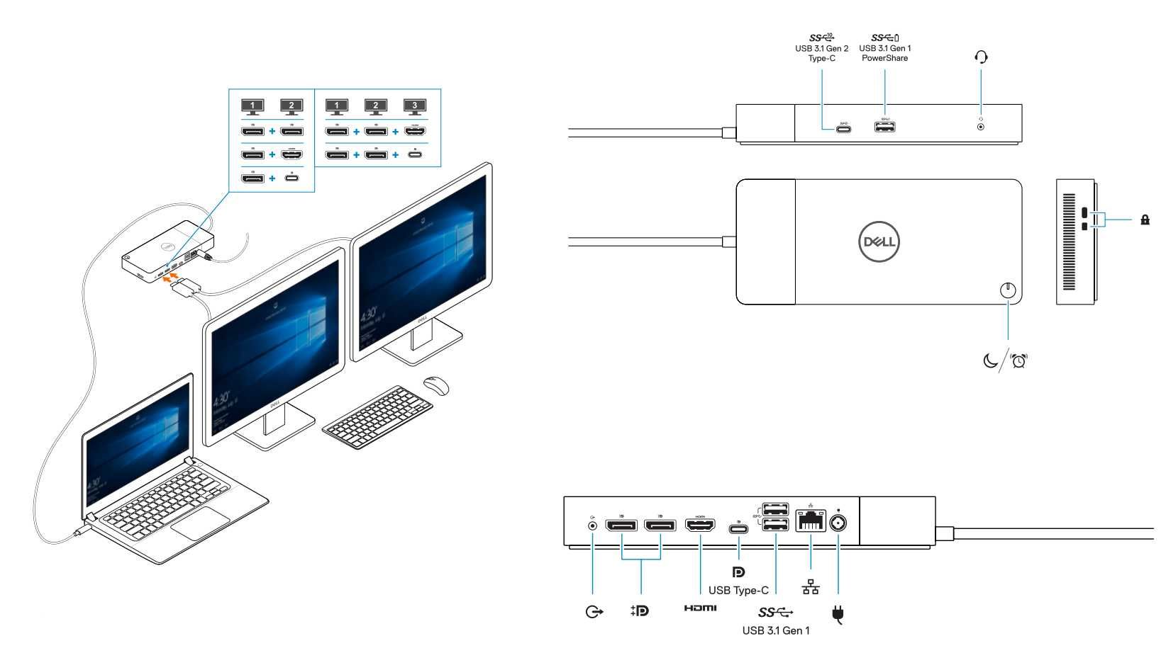 Якісна Док-станція/Порт-реплікатор/Thunderbolt/Type-C Dell WD19 (K20A)