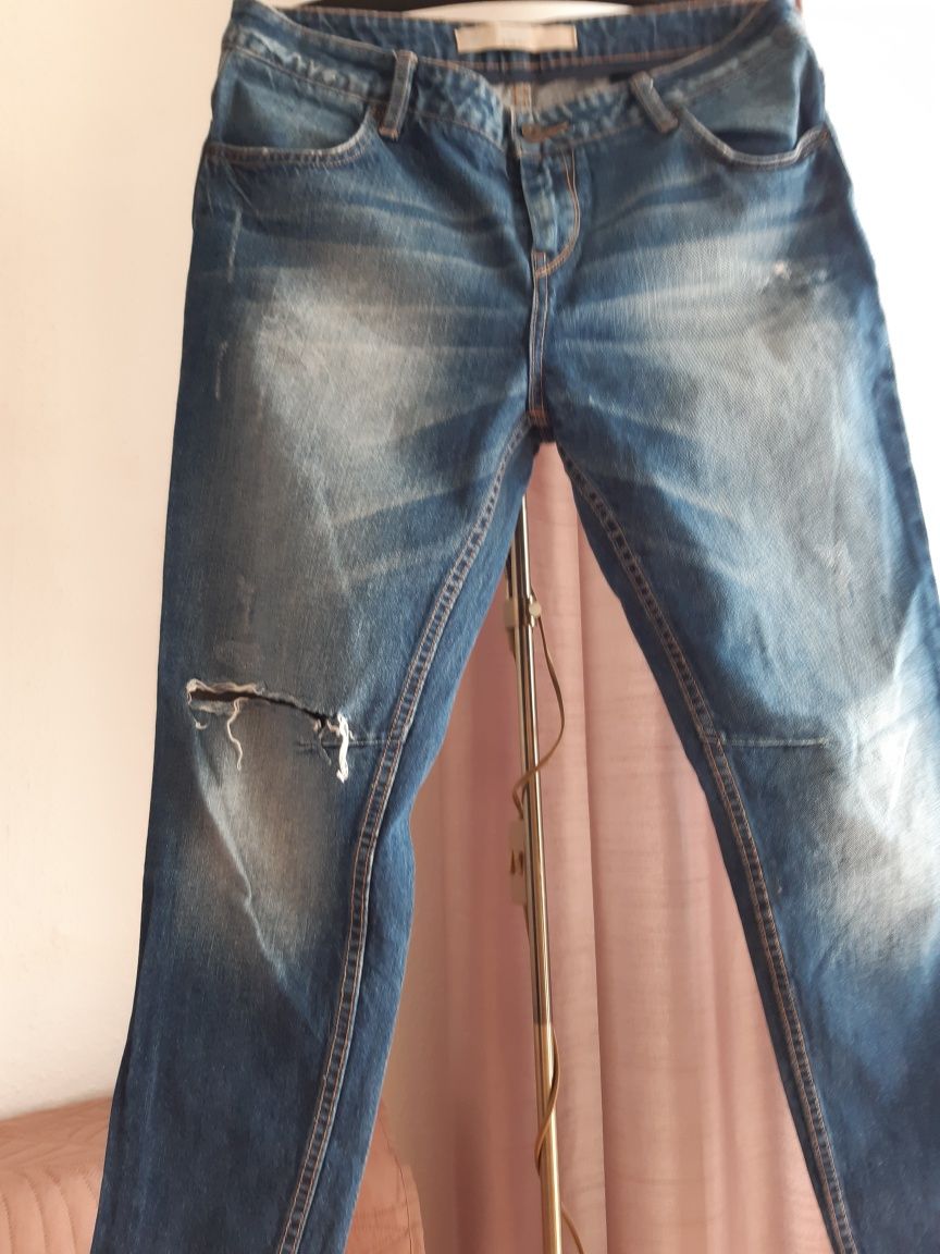 NEXT jak nowe wycierane jeansy damskie dziury L 40