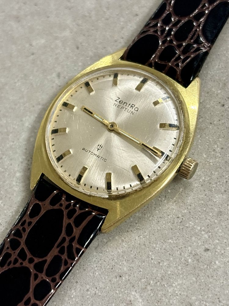 ZentRa Neptun Automatic Piękny złoty Zegarek Vintage Rzadki Unikat