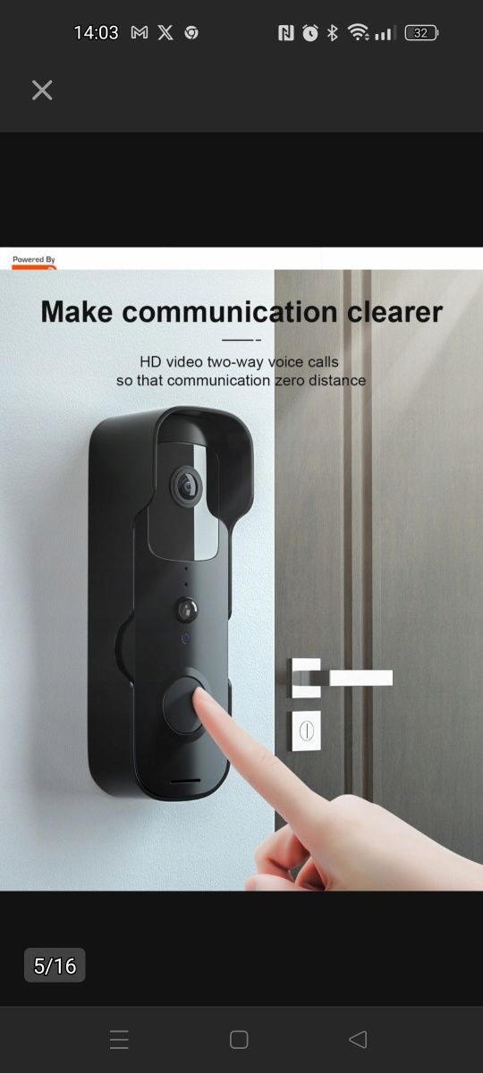 Wideodomofon WiFi camera 2MPX DOMOFON TUYA SMART