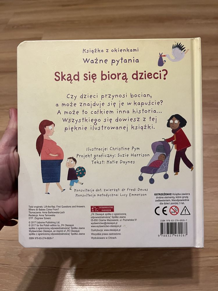 Skąd się biorą dzieci , książka z okienkami