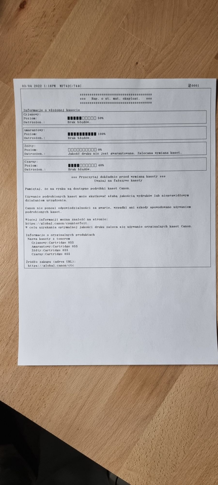 Urządzenie wielofunkcyjne drukarka  canon laserowa kolorowa mf742cdw