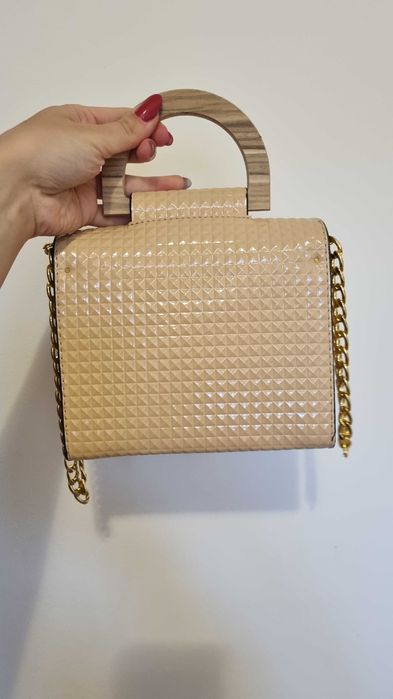 Torebka Mini Patent Beige beżowa lakierowana