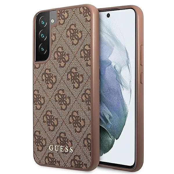 Guess GUHCS22SG4GFBR S22 S901 brązowy/brown hard case 4G Metal Gold Lo
